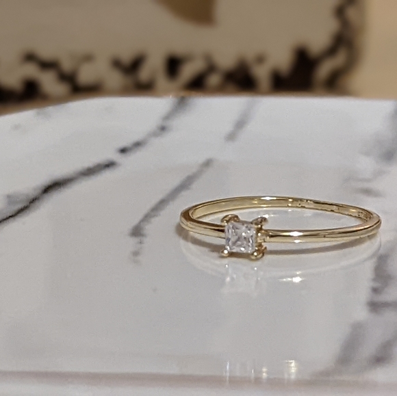 Golden Square Ring Size 8 S925 - Picture 5 of 5